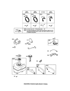Fuel Tank/Alternator Diagram and Parts List for 20M200 0007-0919 Briggs and Stratton Engine